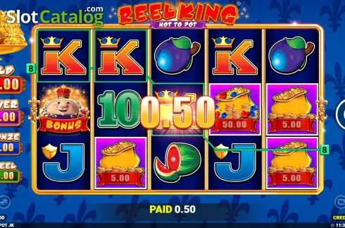 Бонусный экран Reel King Hot To Pot с cash symbols